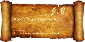 Jurányi Balbina névjegykártya